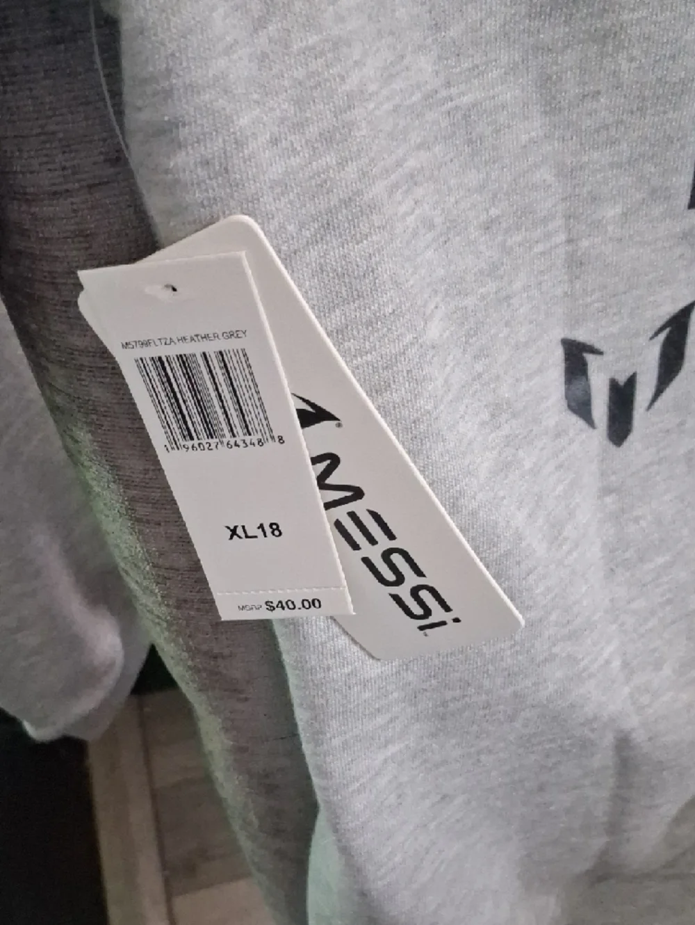 Messi Kids' Grey Zip-Up Hoodie